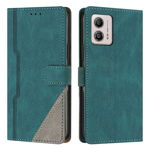 Coque Portefeuille Livre Cuir Etui Clapet H10X pour Motorola Moto G53j 5G Vert