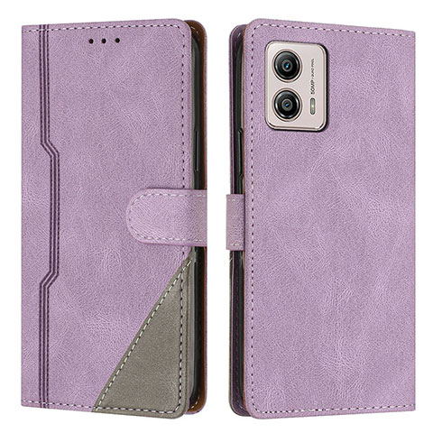 Coque Portefeuille Livre Cuir Etui Clapet H10X pour Motorola Moto G53y 5G Violet