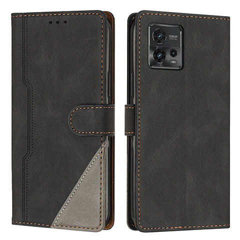 Coque Portefeuille Livre Cuir Etui Clapet H10X pour Motorola Moto G72 Noir