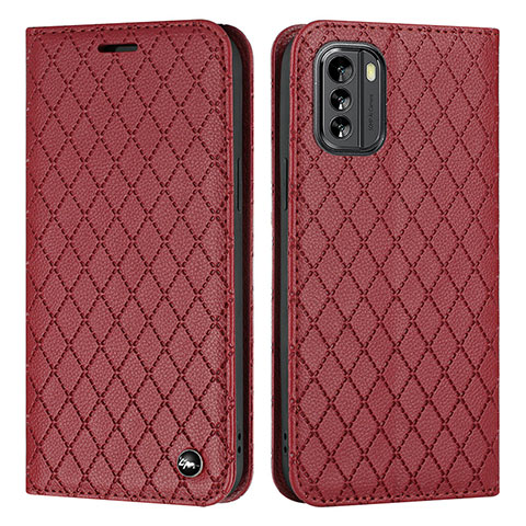 Coque Portefeuille Livre Cuir Etui Clapet H10X pour Nokia G60 5G Rouge