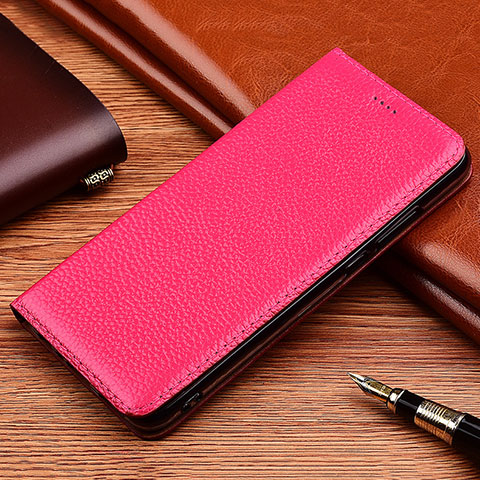 Coque Portefeuille Livre Cuir Etui Clapet H11 pour Apple iPhone 14 Plus Rose Rouge