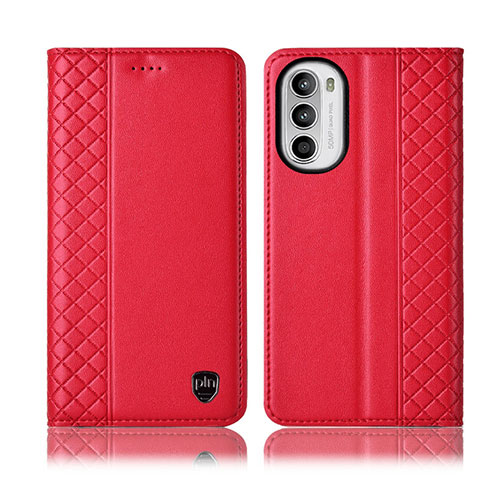 Coque Portefeuille Livre Cuir Etui Clapet H11P pour Motorola Moto Edge (2022) 5G Rouge