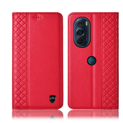 Coque Portefeuille Livre Cuir Etui Clapet H11P pour Motorola Moto Edge 30 Pro 5G Rouge