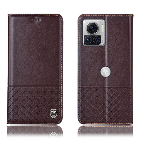 Coque Portefeuille Livre Cuir Etui Clapet H11P pour Motorola Moto Edge 30 Ultra 5G Marron