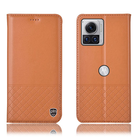 Coque Portefeuille Livre Cuir Etui Clapet H11P pour Motorola Moto Edge X30 Pro 5G Orange