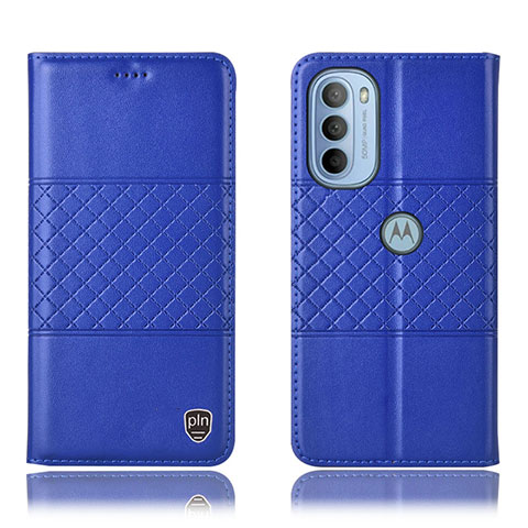 Coque Portefeuille Livre Cuir Etui Clapet H11P pour Motorola Moto G31 Bleu