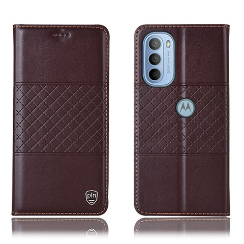 Coque Portefeuille Livre Cuir Etui Clapet H11P pour Motorola Moto G31 Marron