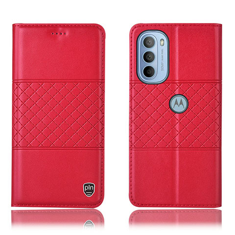 Coque Portefeuille Livre Cuir Etui Clapet H11P pour Motorola Moto G41 Rouge