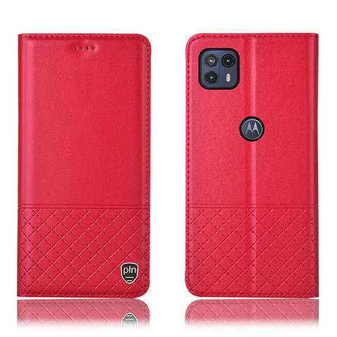 Coque Portefeuille Livre Cuir Etui Clapet H11P pour Motorola Moto G50 5G Rouge