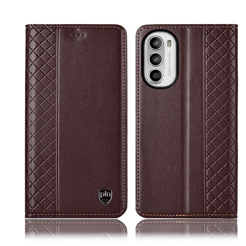 Coque Portefeuille Livre Cuir Etui Clapet H11P pour Motorola MOTO G52 Marron