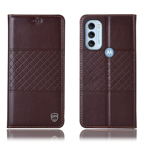 Coque Portefeuille Livre Cuir Etui Clapet H11P pour Motorola Moto G71 5G Marron