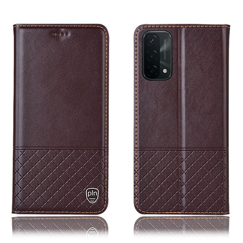 Coque Portefeuille Livre Cuir Etui Clapet H11P pour Oppo A54 5G Marron