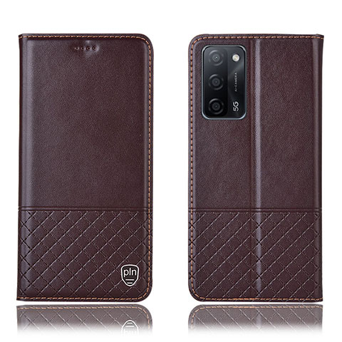 Coque Portefeuille Livre Cuir Etui Clapet H11P pour Oppo A55 5G Marron