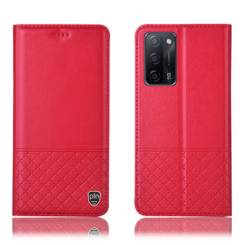 Coque Portefeuille Livre Cuir Etui Clapet H11P pour Oppo A55 5G Rouge