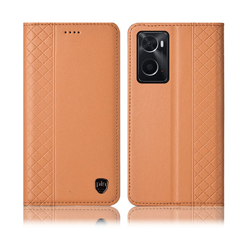 Coque Portefeuille Livre Cuir Etui Clapet H11P pour Oppo A76 Orange