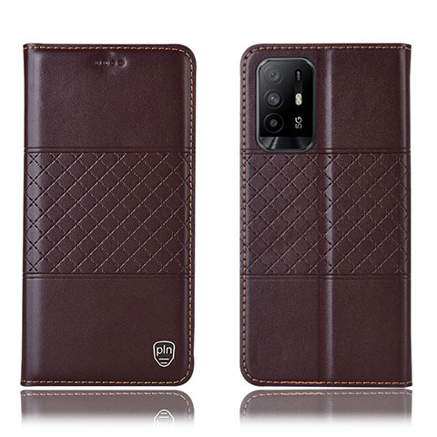 Coque Portefeuille Livre Cuir Etui Clapet H11P pour Oppo A94 5G Marron