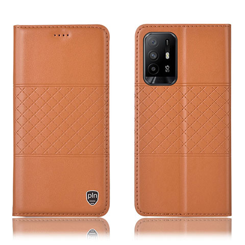 Coque Portefeuille Livre Cuir Etui Clapet H11P pour Oppo A95 5G Orange