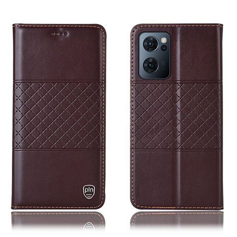 Coque Portefeuille Livre Cuir Etui Clapet H11P pour Oppo Find X5 Lite 5G Marron