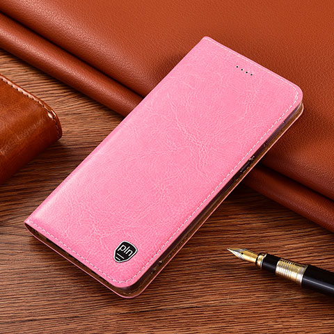 Coque Portefeuille Livre Cuir Etui Clapet H11P pour Samsung Galaxy S23 Plus 5G Or Rose