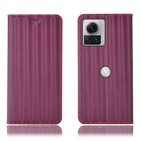 Coque Portefeuille Livre Cuir Etui Clapet H15P pour Motorola Moto Edge 30 Ultra 5G Violet