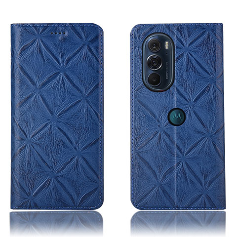 Coque Portefeuille Livre Cuir Etui Clapet H15P pour Motorola Moto Edge X30 5G Bleu