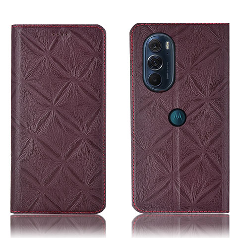 Coque Portefeuille Livre Cuir Etui Clapet H15P pour Motorola Moto Edge X30 5G Vin Rouge