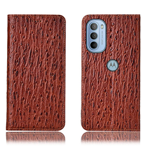 Coque Portefeuille Livre Cuir Etui Clapet H15P pour Motorola Moto G31 Marron