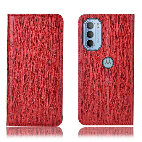 Coque Portefeuille Livre Cuir Etui Clapet H15P pour Motorola Moto G31 Rouge