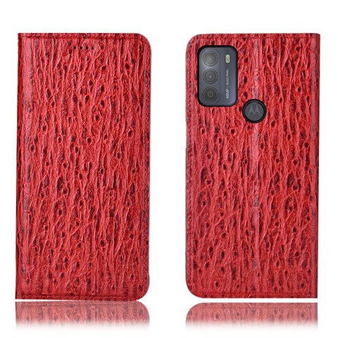 Coque Portefeuille Livre Cuir Etui Clapet H15P pour Motorola Moto G50 Rouge