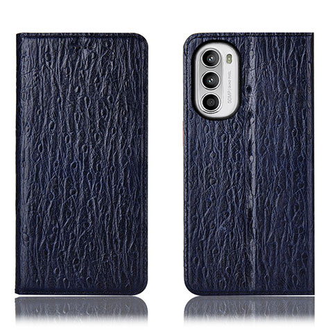 Coque Portefeuille Livre Cuir Etui Clapet H15P pour Motorola MOTO G52 Bleu