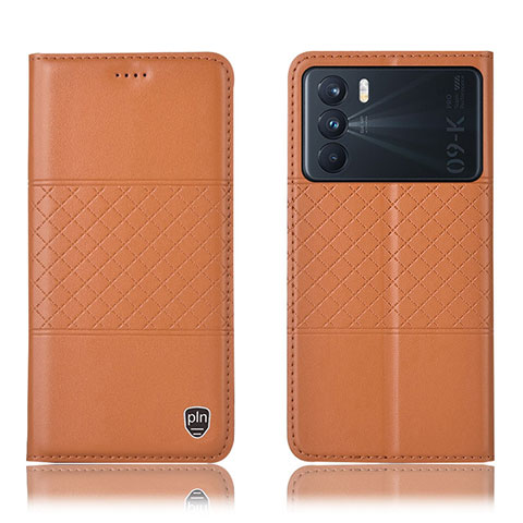 Coque Portefeuille Livre Cuir Etui Clapet H15P pour Oppo K9 Pro 5G Orange