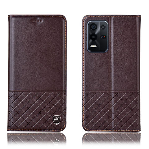 Coque Portefeuille Livre Cuir Etui Clapet H15P pour Oppo K9X 5G Marron