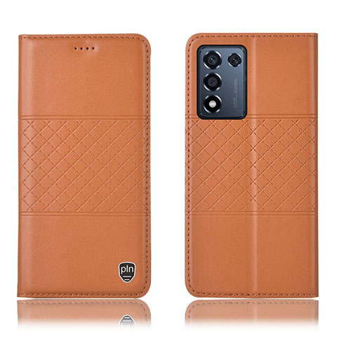 Coque Portefeuille Livre Cuir Etui Clapet H15P pour Realme Q3s 5G Orange