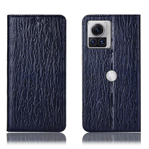 Coque Portefeuille Livre Cuir Etui Clapet H16P pour Motorola Moto Edge 30 Ultra 5G Bleu