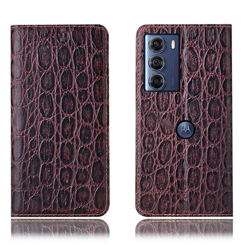 Coque Portefeuille Livre Cuir Etui Clapet H16P pour Motorola Moto Edge S30 5G Marron