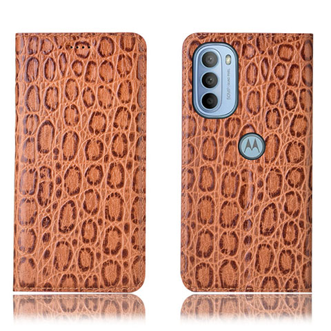 Coque Portefeuille Livre Cuir Etui Clapet H16P pour Motorola Moto G31 Brun Clair