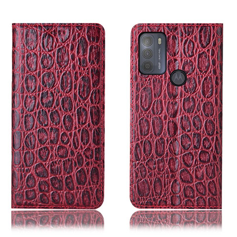 Coque Portefeuille Livre Cuir Etui Clapet H16P pour Motorola Moto G50 Rouge