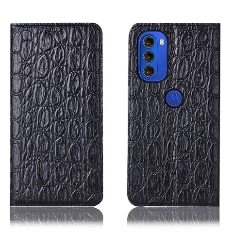 Coque Portefeuille Livre Cuir Etui Clapet H16P pour Motorola Moto G51 5G Noir