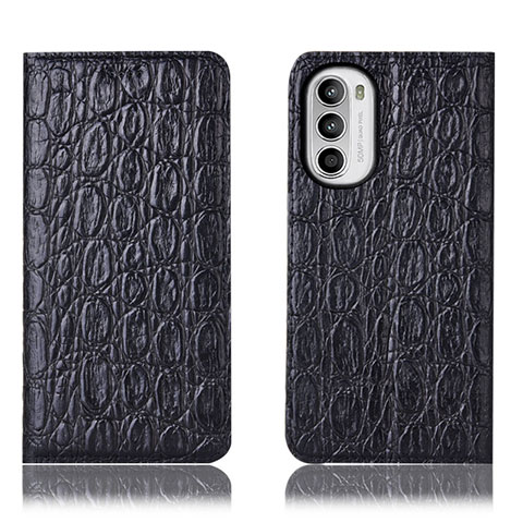 Coque Portefeuille Livre Cuir Etui Clapet H16P pour Motorola MOTO G52 Noir