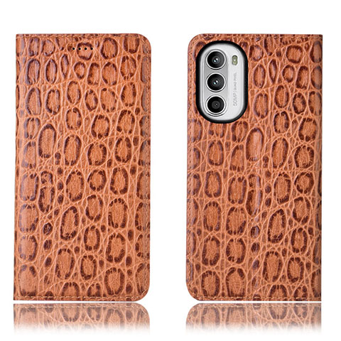 Coque Portefeuille Livre Cuir Etui Clapet H16P pour Motorola Moto G82 5G Brun Clair