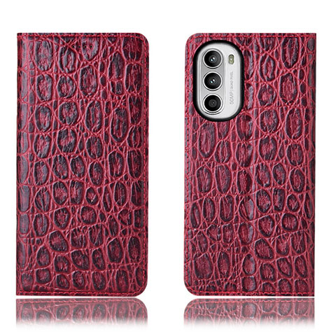 Coque Portefeuille Livre Cuir Etui Clapet H16P pour Motorola Moto G82 5G Rouge