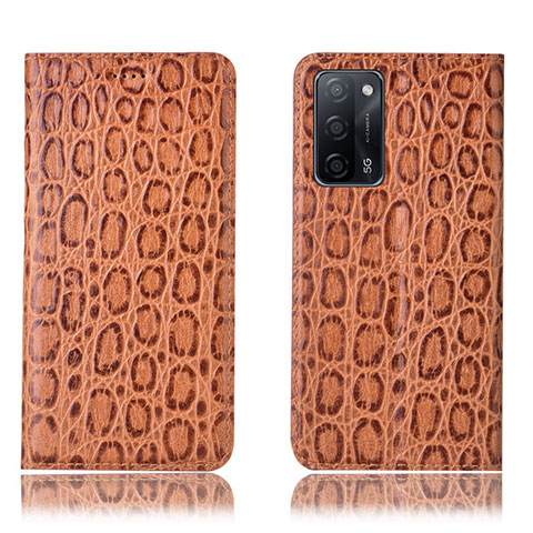 Coque Portefeuille Livre Cuir Etui Clapet H16P pour Oppo A53s 5G Brun Clair