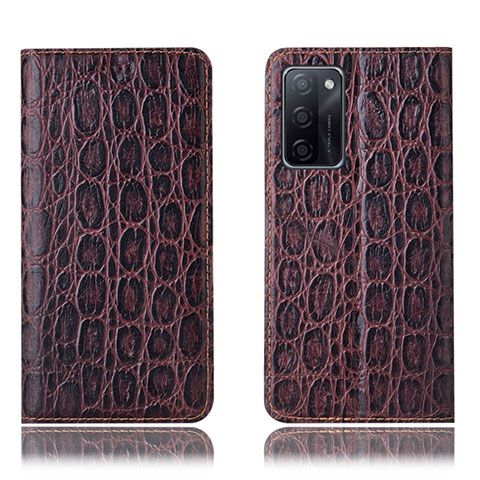 Coque Portefeuille Livre Cuir Etui Clapet H16P pour Oppo A55S 5G Marron