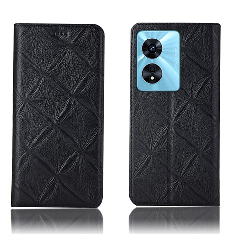 Coque Portefeuille Livre Cuir Etui Clapet H16P pour Oppo A78 4G Noir