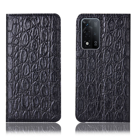 Coque Portefeuille Livre Cuir Etui Clapet H16P pour Oppo A93s 5G Noir