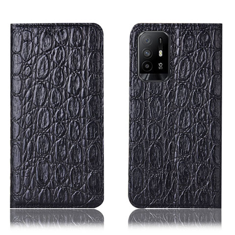 Coque Portefeuille Livre Cuir Etui Clapet H16P pour Oppo A94 5G Noir