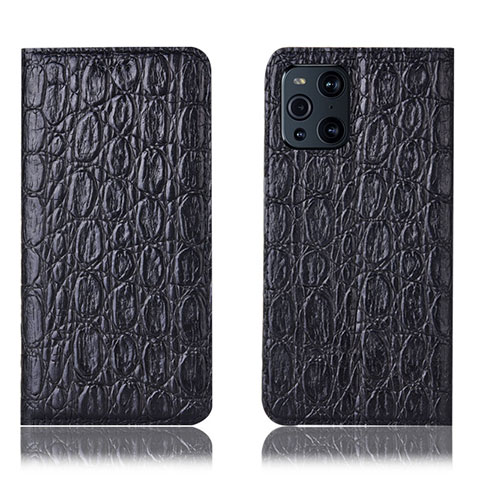 Coque Portefeuille Livre Cuir Etui Clapet H16P pour Oppo Find X3 5G Noir