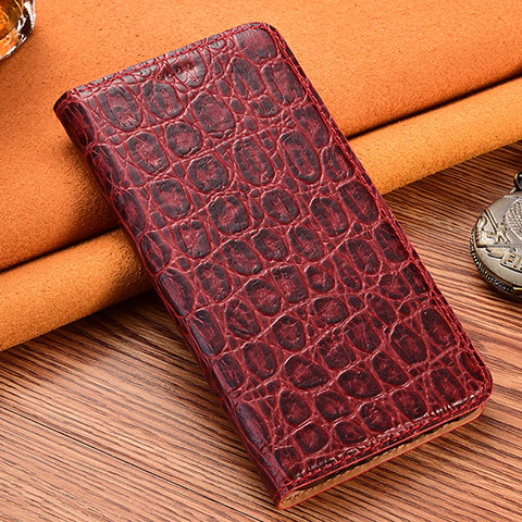 Coque Portefeuille Livre Cuir Etui Clapet H16P pour Oppo Reno6 Z 5G Rouge