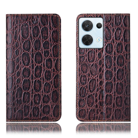 Coque Portefeuille Livre Cuir Etui Clapet H16P pour Oppo Reno9 Pro 5G Marron