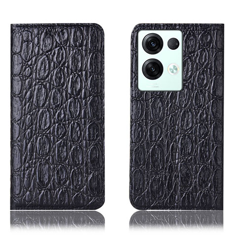 Coque Portefeuille Livre Cuir Etui Clapet H16P pour Oppo Reno9 Pro+ Plus 5G Noir